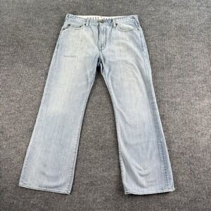 Guess Jeans Mens 34x30 Blue Denim Cliff Boot Cut Grunge Designer Y2k Distressed